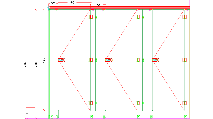 Desenho técnico frontal do Alcoplac AV